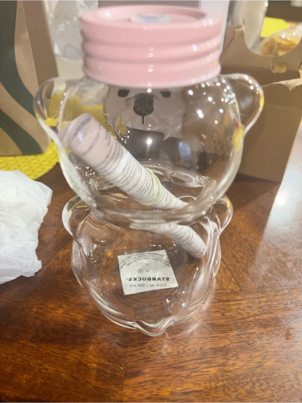 STARBUCKS NEW PINK BEARISTA GLASS CUP 2026